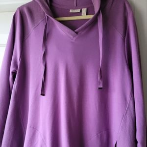 Lori Goldstein French Terry Hooded Tunic Women's L